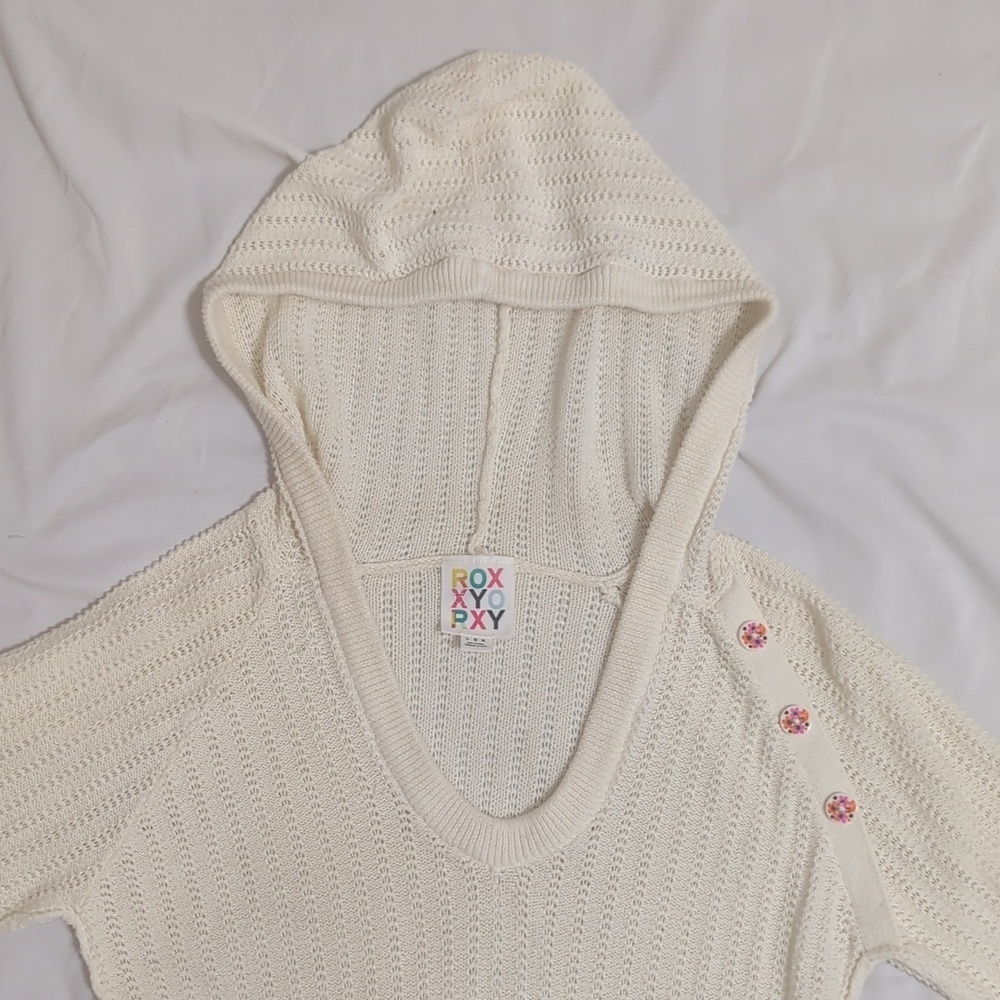 Roxy Hooded Sweater, Color Cream, Size L - Picture 3 of 12